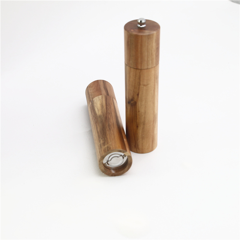 Wholesale Kitchen Accessories Pepper Acacia Wood Sea Salt and Pepper Grinder Set Salt and Spice Mill Manual for Kitchen and Home