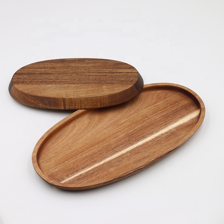 Eco-friendly rectangle Bamboo Decorative Wood Serving Tray set for fruits