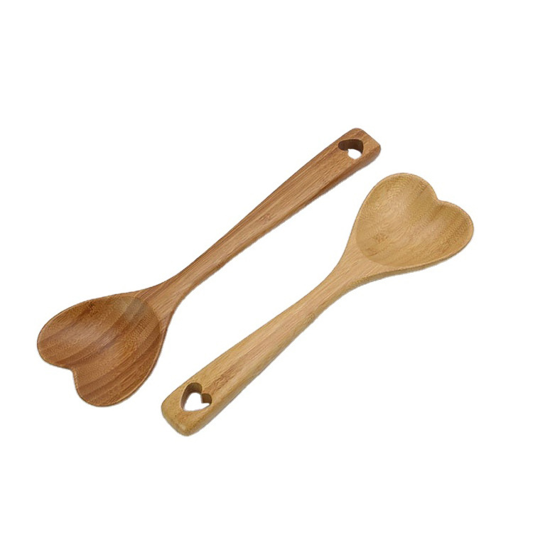 Mother's Day Gift Wholesale Love Spoons Eco-friendly Kitchen Bamboo Acacia Wood Heart Spoon Heart Shaped Wooden Spoon