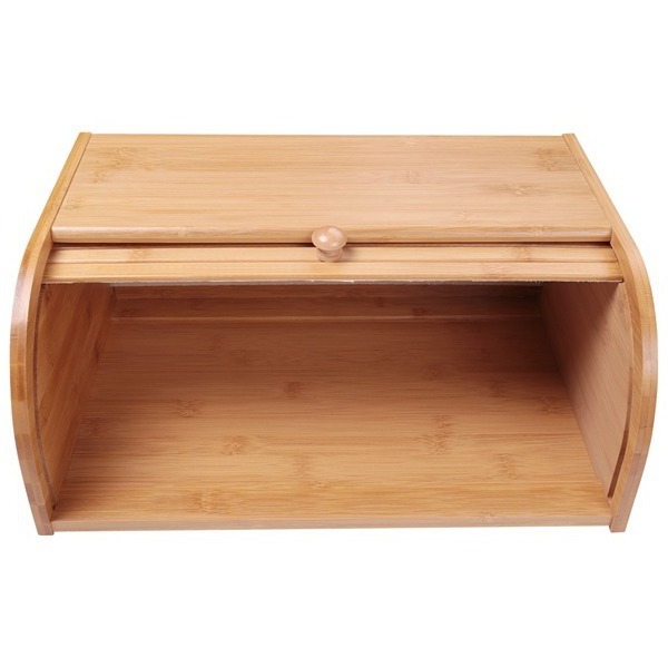 Premium Bamboo Kitchen Tools Storage Boxes & Bins Kitchen Counter Organizer Rubber Wood Bamboo Bread Bin Box