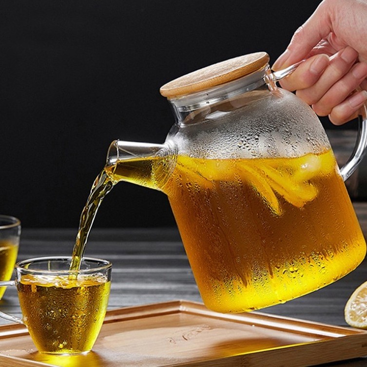 Customized borosilicate glass tea pot Glass teapot with infuser glass teaware tea pot infuser