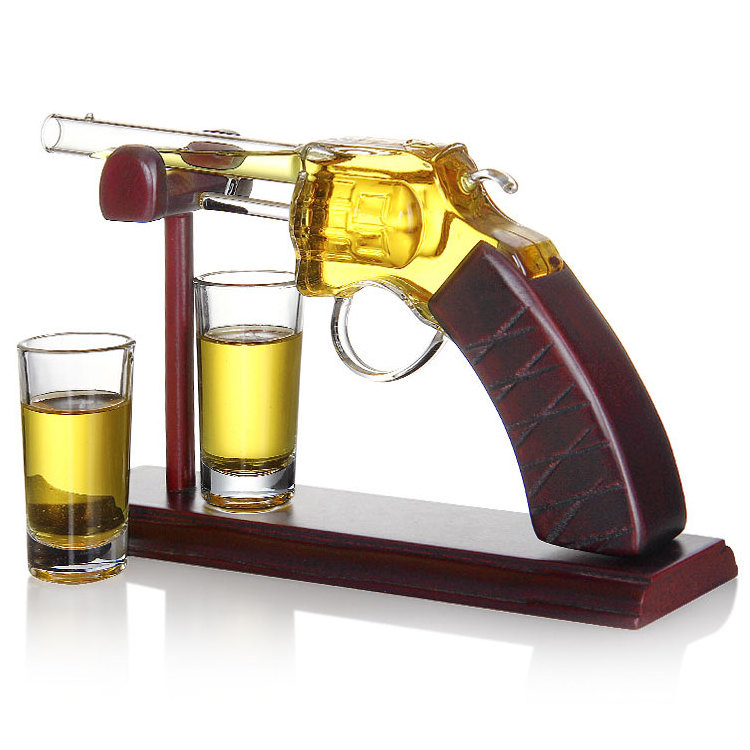 150ml/200ml special pistol gun shaped glass tequila bottle