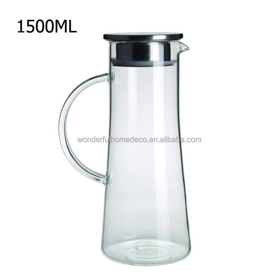 50 Oz Large Capacity  Glass Water Coffee Filter Milk Tea Pitcher Decanter Set glass pitcher set