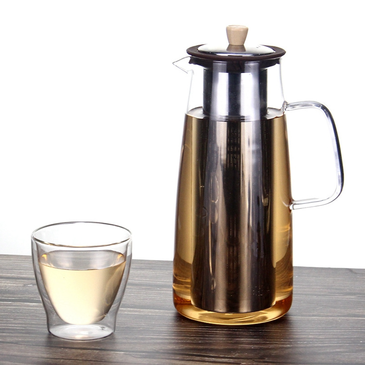 Borosilicate Heat Resistant Clear Glass Cold Brew Coffee Maker Coffee Tea Pot