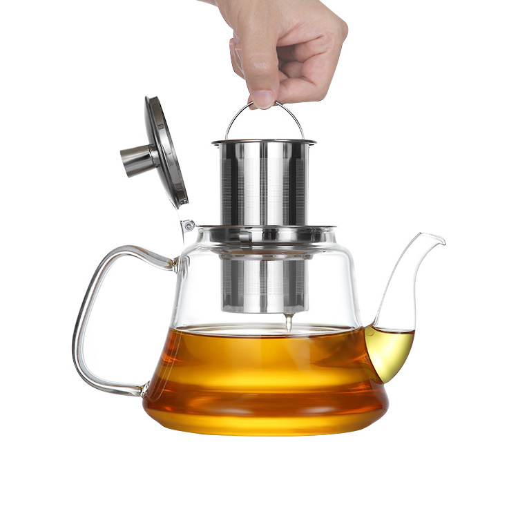 new design high borosilicate clear glass teapot/glass teapot for gas cooker/glass teapot warmer customized capacity