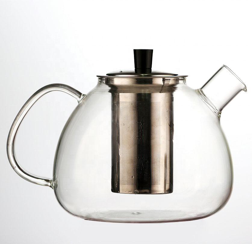 Glass Teapot  with Stainless Steel Infuser & Lid  Glass Teapots Stovetop Safe