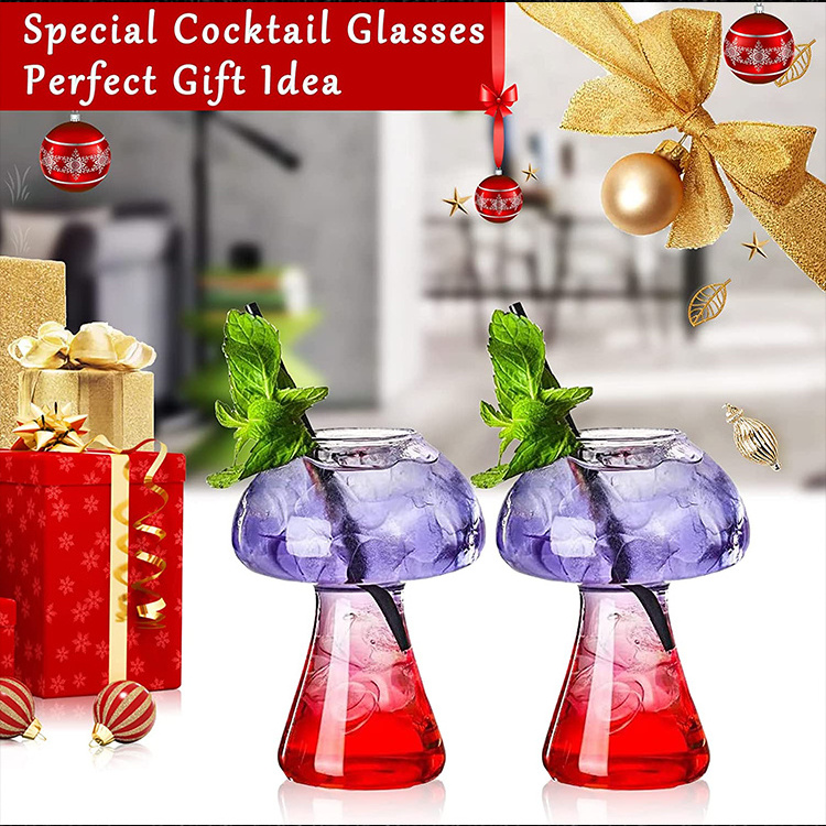 Top seller unique vintage glassware drink cup beer wine cups bar glass drinking glasses mushroom cocktail glasses for party