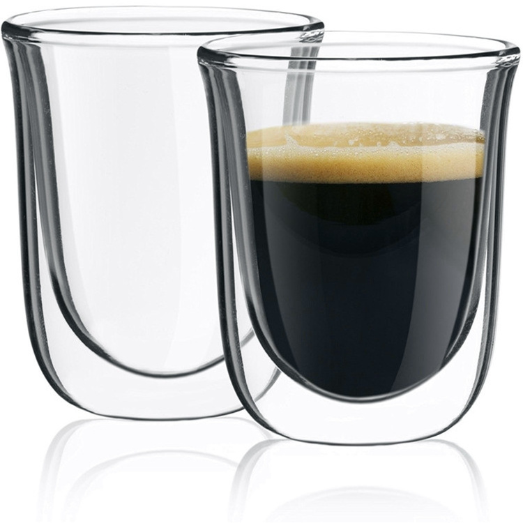 Top Seller Custom Double Wall Insulated Glass Cup Manufacture Savor Espresso Cups Coffee Mugs With Handle