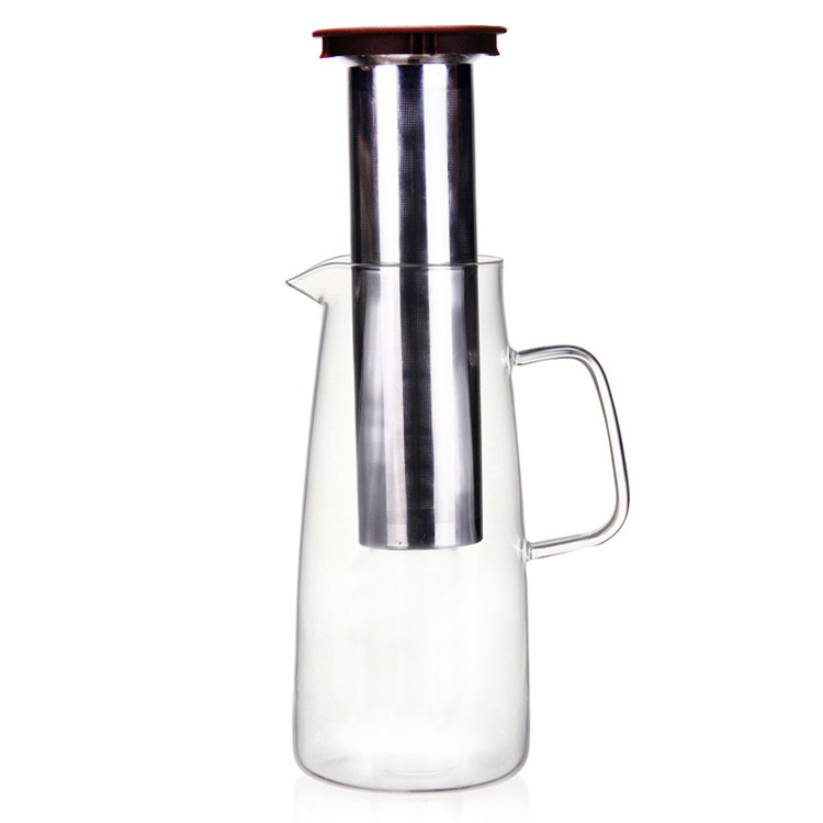 Borosilicate Heat Resistant Clear Glass Cold Brew Coffee Maker Coffee Tea Pot