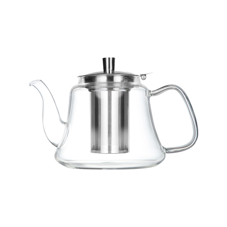 new design high borosilicate clear glass teapot/glass teapot for gas cooker/glass teapot warmer customized capacity