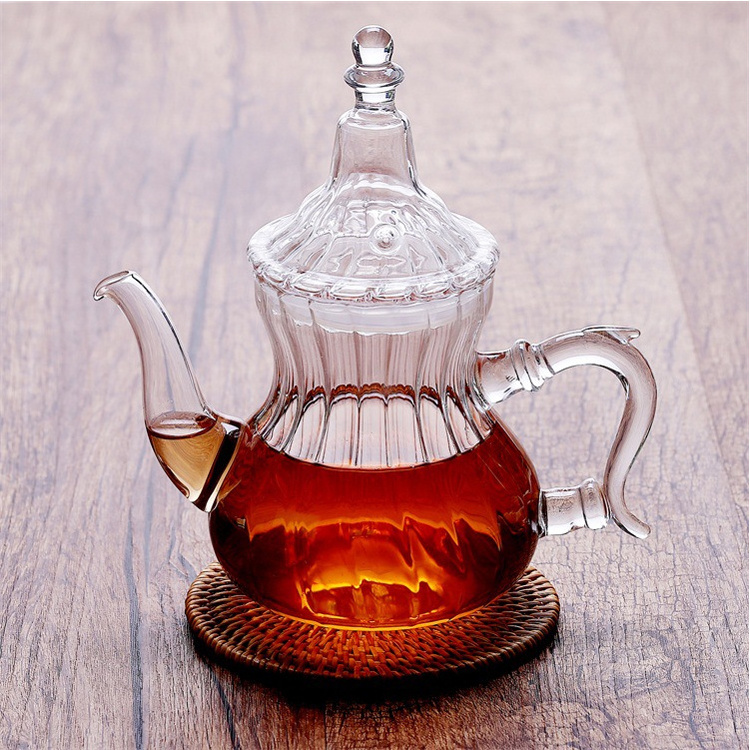 glass teaware teapots tea pot Hand Blown Durable Heat Resistance Teapot Moroccan Tea set tea pot infuser