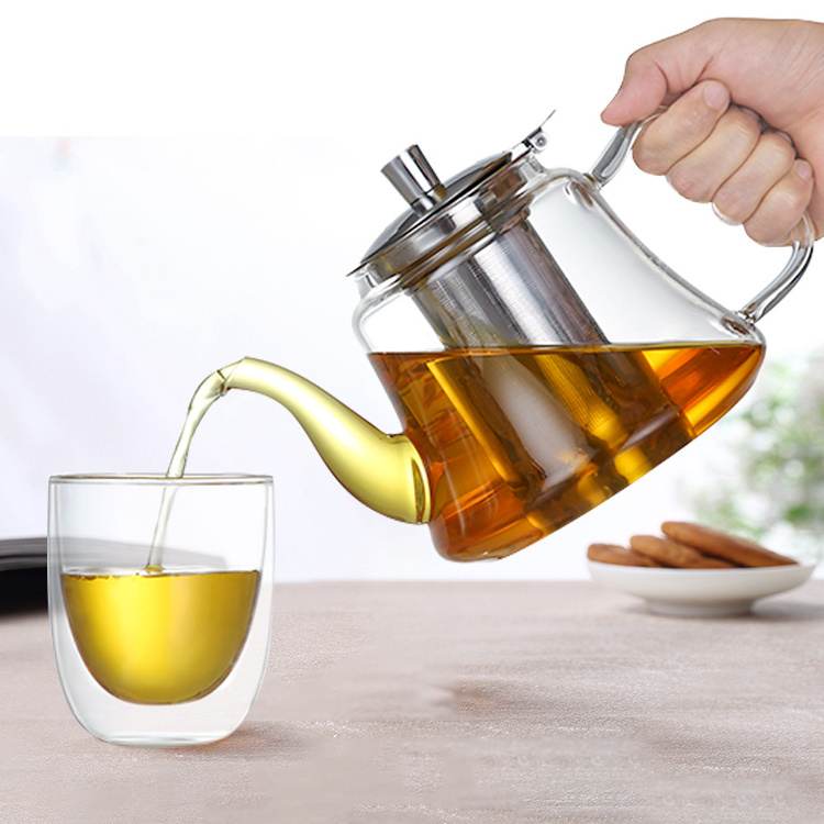 new design high borosilicate clear glass teapot/glass teapot for gas cooker/glass teapot warmer customized capacity