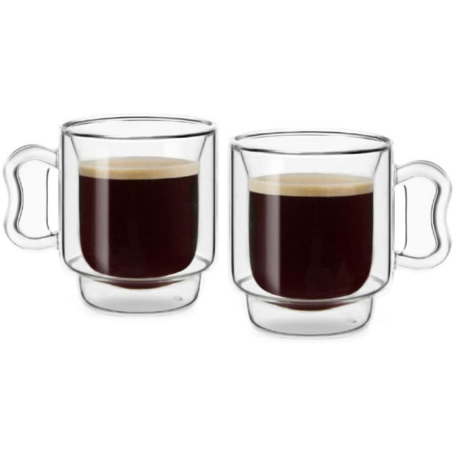 Top Seller Custom Double Wall Insulated Glass Cup Manufacture Savor Espresso Cups Coffee Mugs With Handle