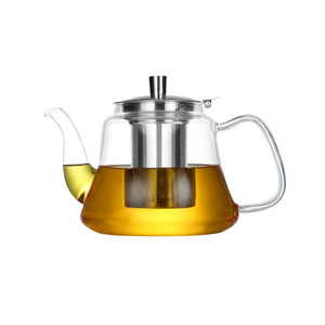 new design high borosilicate clear glass teapot/glass teapot for gas cooker/glass teapot warmer customized capacity