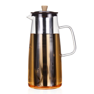 Borosilicate Heat Resistant Clear Glass Cold Brew Coffee Maker Coffee Tea Pot