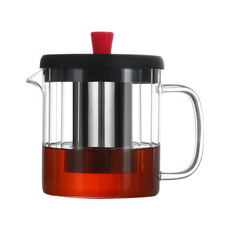 Wholesale glassware products simple modern heat-resistant glass teapot creative brewing glass tea pot with pp lid