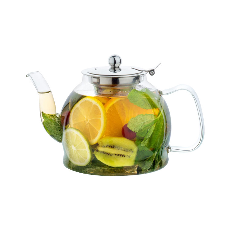 1200ml Glass Teapot with Removable Stainless Steel Infuser 4 Glass Teacups Tea Kettle Gift Set Blooming Loose Leaf Tea Maker Set