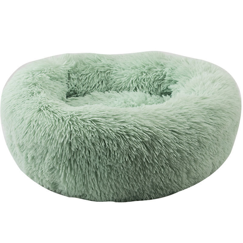 Plush round pet bed for dogs and cats washable luxury large cat pet dog bed