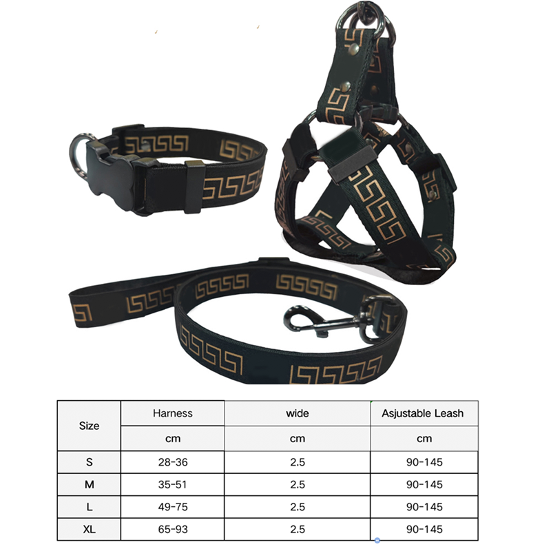 Pet Accessories Fashion Luxury Adjustable Dog Collar Leash Harness Set Pet Harnesses for Small  Medium and Large Dogs