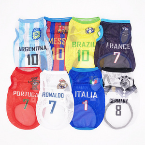 Football baby fashion pet clothes for Small cat and dog spring and summer breathable mesh dog clothes