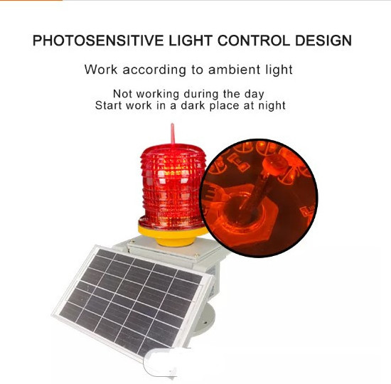 Aviation Obstruction Light FAA L810 Red Lighting System Solar Powered Led Aviation Light for Tower Crane or High Building