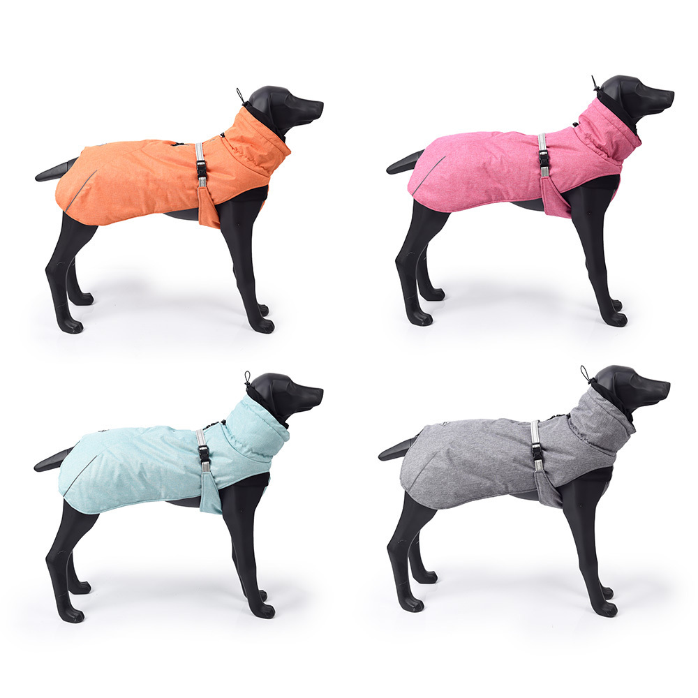 Wonderful Outdoor Designer Brand Padded Warm Clothes Reflective Winter Jacket Four Legged Dog Coat