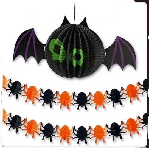 Wonderful Halloween party decorations Realistic PVC Scary Honeycomb Paper 3D Bats Removable Decals Gift Window Decors