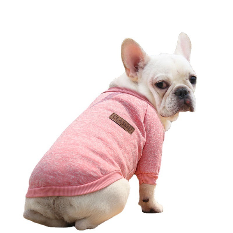 WonderfulPet Wholesale Cheap Multicolor Soft Fleece Thickening Warm Puppy French Bulldog Pet Custom Blank Dog Sweatshirt Clothes