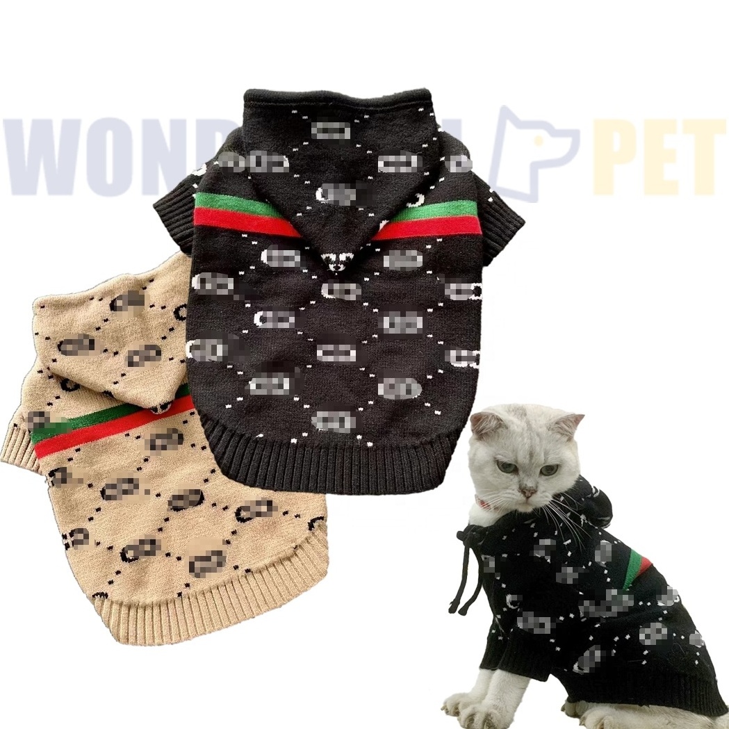 WonderfulPet Luxury Brand Pet Sweaters Hoodies Designer Style Dog Pet Knitting Hoodies