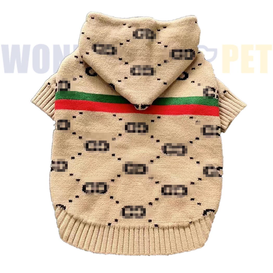 WonderfulPet Luxury Brand Pet Sweaters Hoodies Designer Style Dog Pet Knitting Hoodies