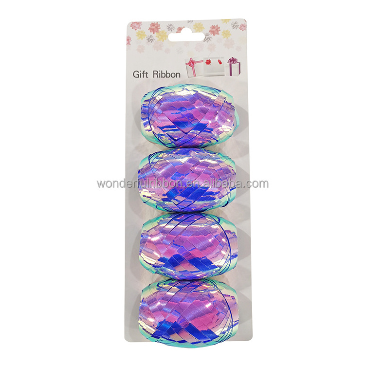 Wholesale Plastic Ribbon Egg Gift Wrapping Party Christmas Decorative Iridescent Balloon Curling Ribbon Egg