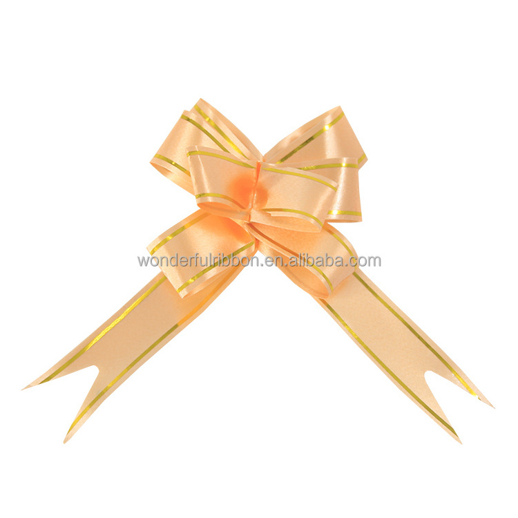 Gold Edge Butterfly Pull Bow Decoration Gift Wrap Pull String Ribbon Bow for Weddings Birthdays Decoration