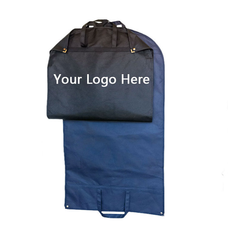 Custom High Quality Printed Logo Non Woven Fold Garment Suit Cover Men Non Woven Suit Bag With Zipper For Clothes