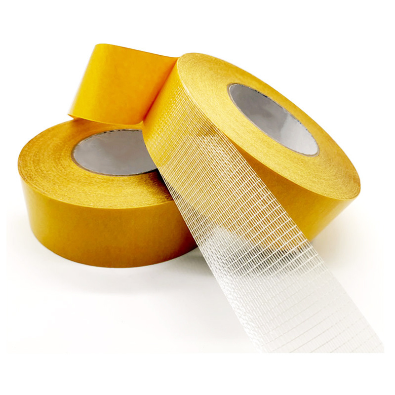 Hot Melt Glue Cross Weave Strong adhesive reinforced Double Sided Fiberglass mesh Tape