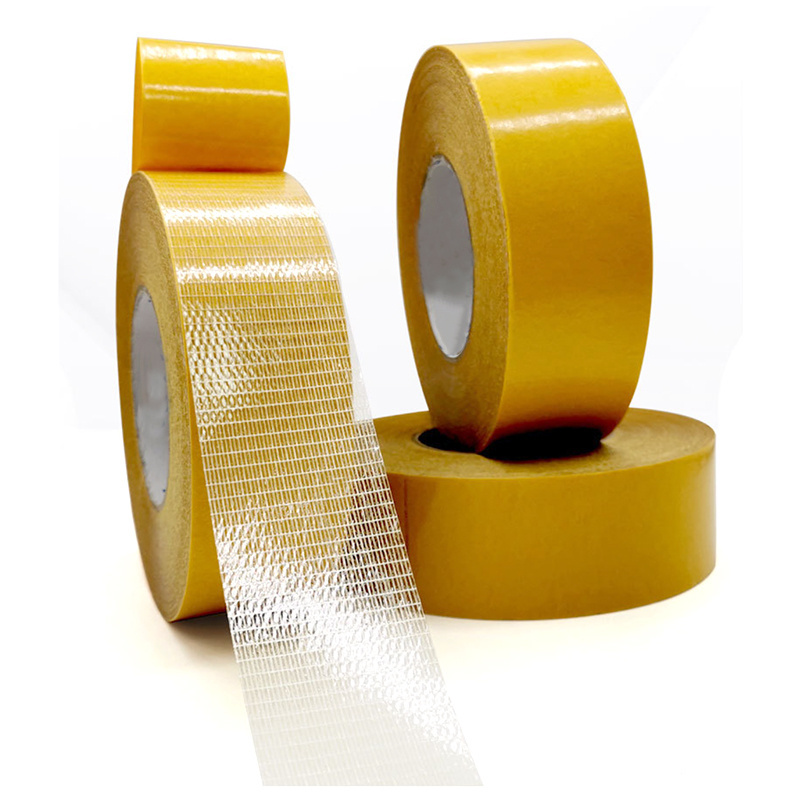 Hot Melt Glue Cross Weave Strong adhesive reinforced Double Sided Fiberglass mesh Tape