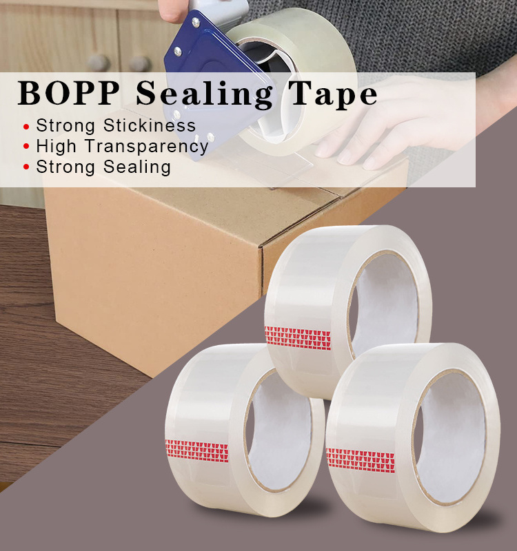 Low Noise Clear BOPP Adhesive Packing Based OPP High Quality Strong Acrylic Waterproof OEM No Printing Carton Sealing Tape