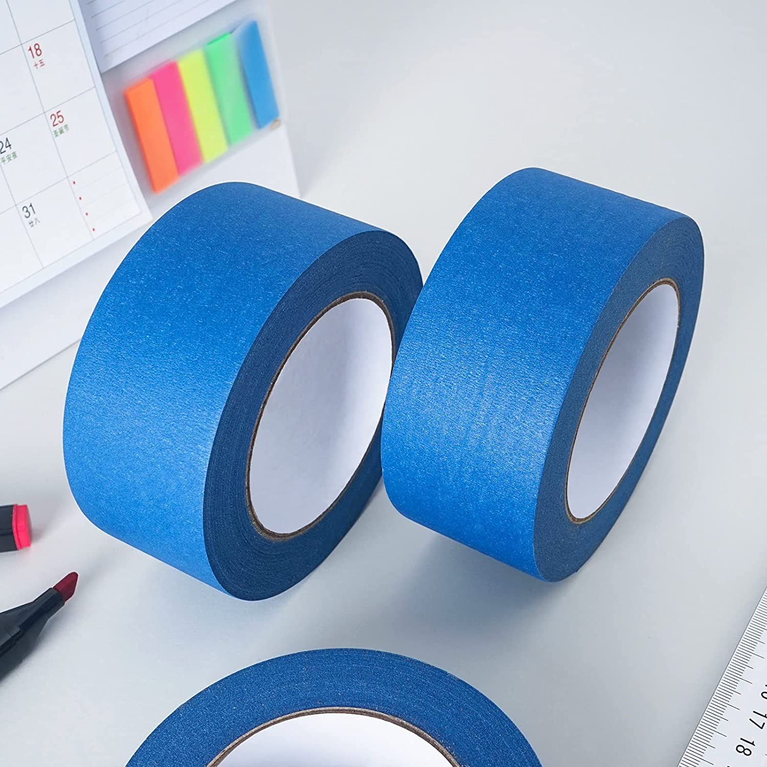 WonderfulTape High Quality Masking Tape Cinta Adhesiva De Papel Eco Adhesive Paper Blue Tape 48Mm 24mm