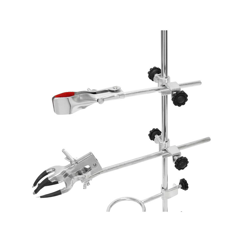 Retort Titration Extraction Support Stand With Burette Clamp 2 Bottle Ring Clamps for Chemistry or Physical Laboratory