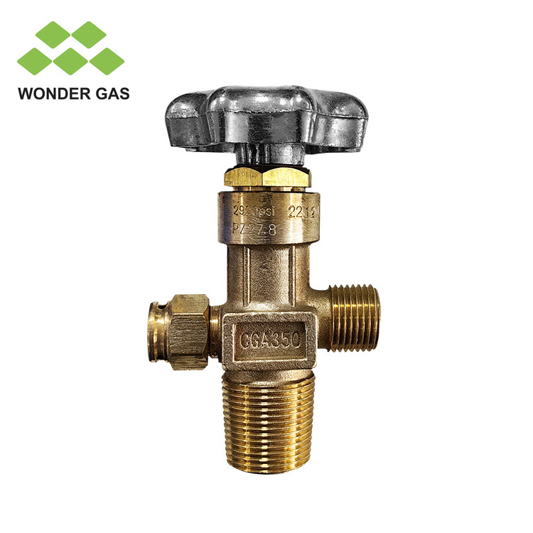 CGA350 CGA580 CGA320 150bar 200bar High Pressure Brass Gas Valve For Oxygen /Co2/Argon/Helium/Nitrogen/Acetylene Gas Cylinder