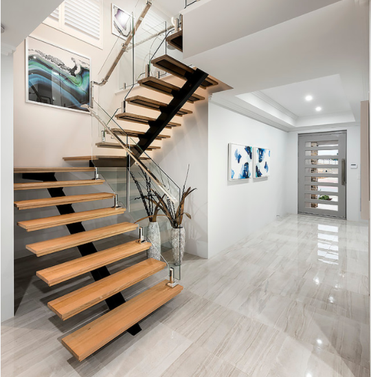 Metal stair construction steel wood stairs with landing