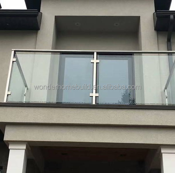 Customized Stainless Steel Balustrade Square Post Glass Railing