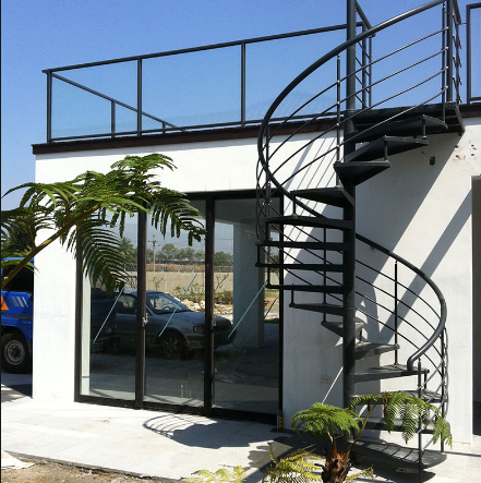 Steel Used Outdoor Spiral Staircase Design