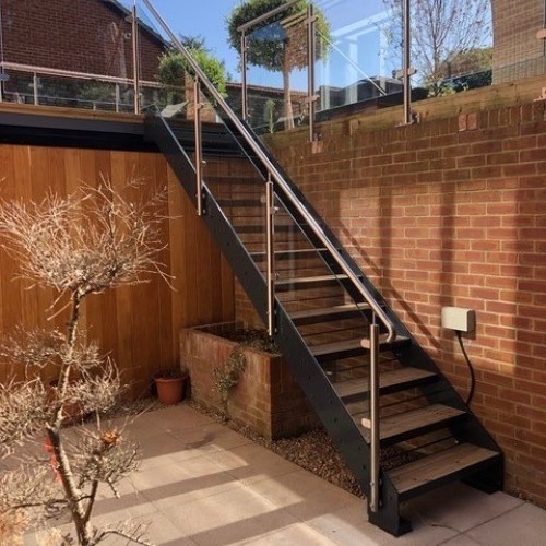 Customized exterior fire escaped metal stairs outdoor galvanized steel staircase design