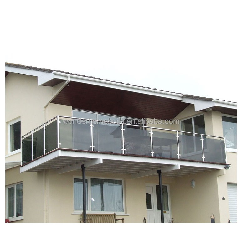 New arrival balustrade accessories terrace stainless steel black glass balustrade