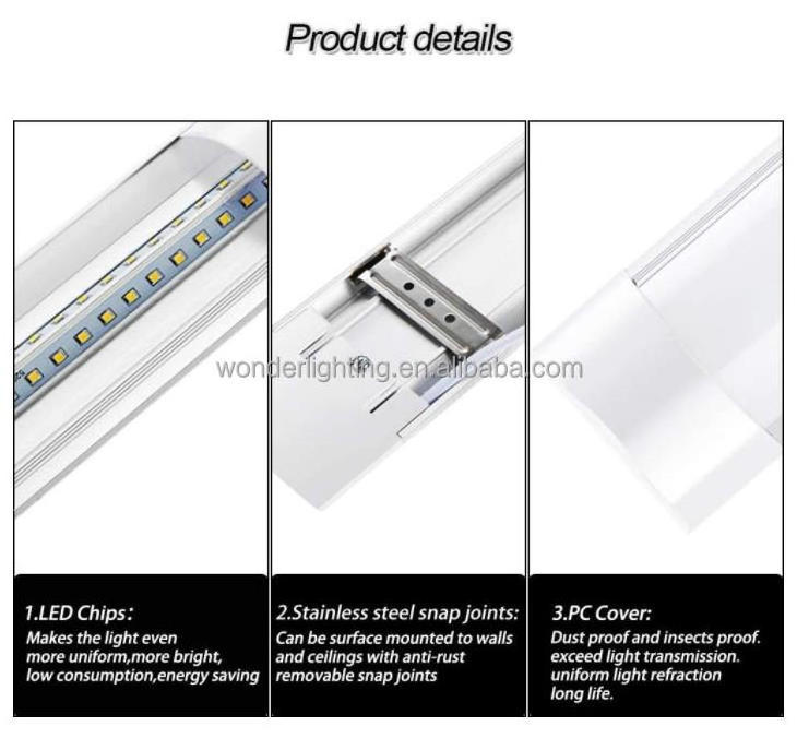 skd raw material aluminum iron fixture T8 batten 10000k smd 1200mm tube linear light 36w 4ft led tubes