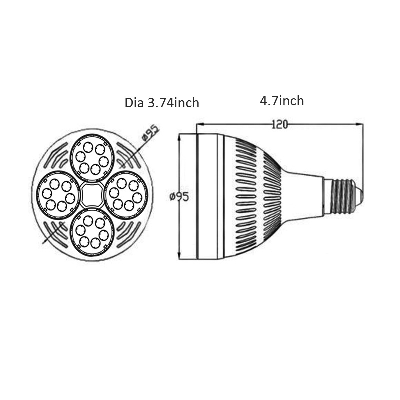 High Lumen output Jewelry shop overhead lighting 6000K 6500K 35w PAR30 LED light bulb for Jewelry shop ceiling light