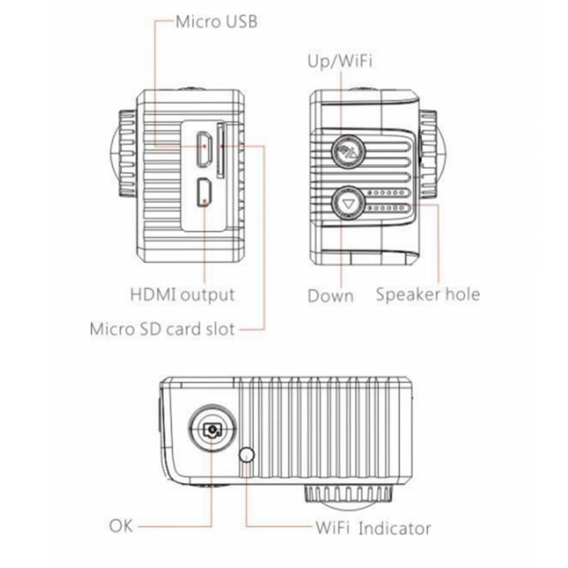 Factory 240Fps Mini Waterproof 4K Hd Sports Action Video Camera