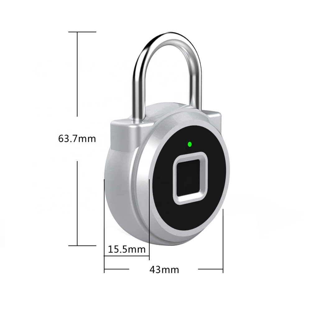 USB Rechargeable Intelligent Smart Keyless Touch Lock Waterproof Outdoor Fingerprint Combination Padlock USB Rechargeable Lock