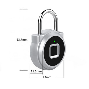 USB Rechargeable Intelligent Smart Keyless Touch Lock Waterproof Outdoor Fingerprint Combination Padlock USB Rechargeable Lock