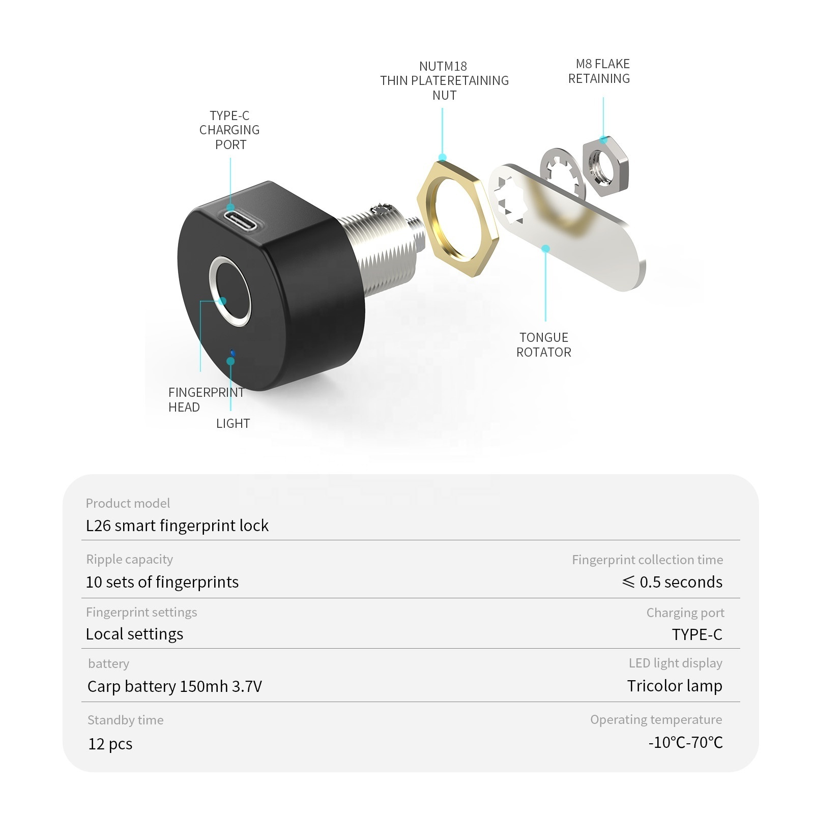 High Quality Fingerprint Drawer Lock Rfid Card Furniture Smart Lock Office Desk Lock For Cabinet